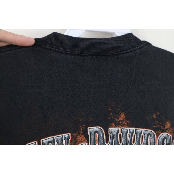 Vintage Y2K Harley Davidson Mens Large Faded Spell Out Bahamas T-Shirt Black - Picture 11 of 15